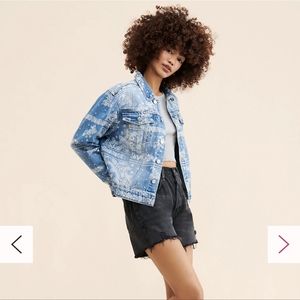 Free People Paisley Trucker Jacket